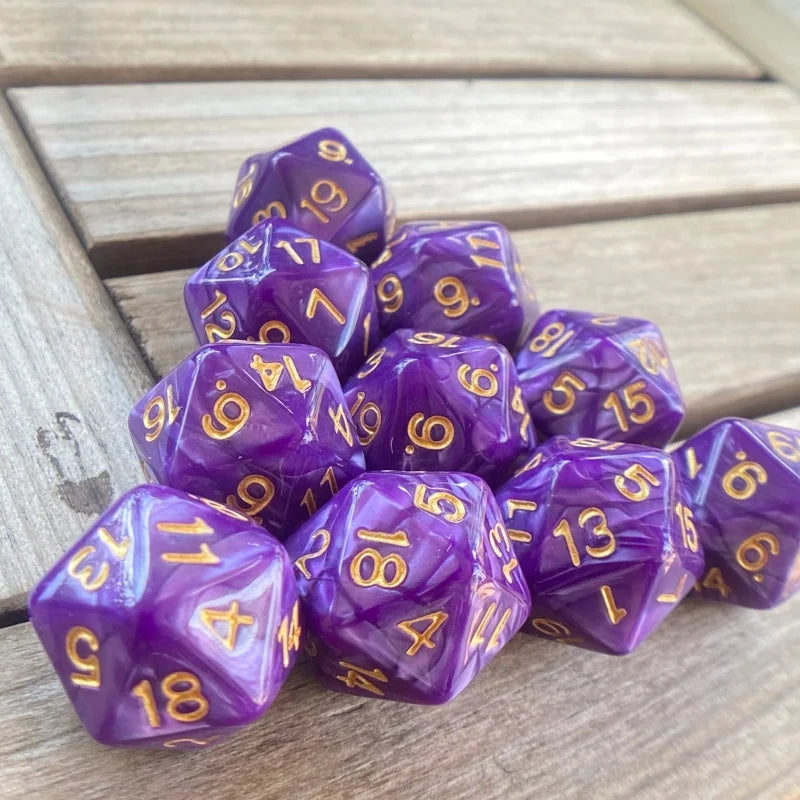 Cube 20 Sides D20 dungeon dices D&D Table board game 20 faces Acrylic Dice Sets Pearl Colorful dungeons and dragons d20 Dices