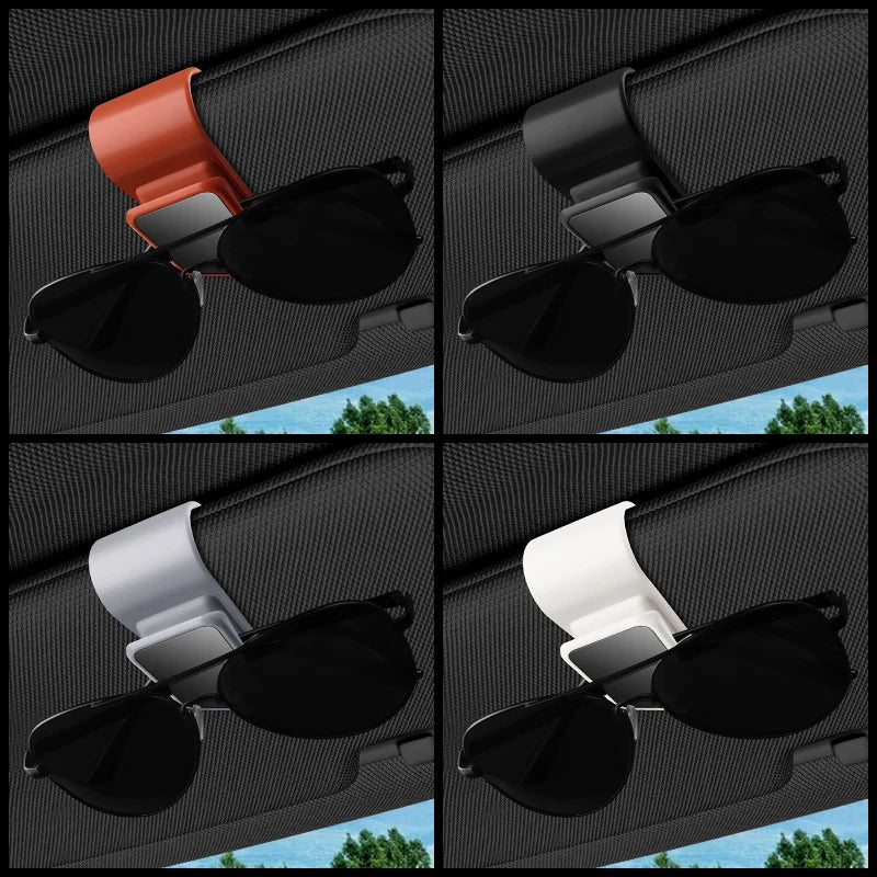 Car Interior Sun Visor Glasses Holder Sunglasses Case Car Clip Card Ticket Holder Mount Auto Sun Visor Glasses Clip Car storage
