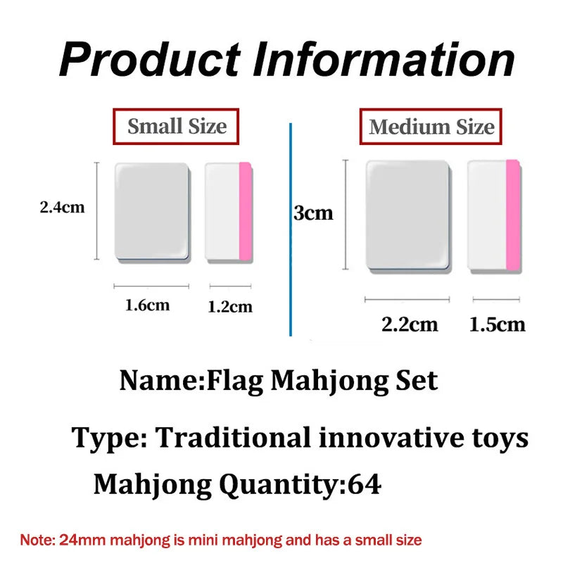 Kid Mini TikTok 64+1 Block Seaside Escape Mahjong Game with Pattern Flag Vs Ball Relax Time 1 2 3 4 Players Puzzle Game Toy Gift