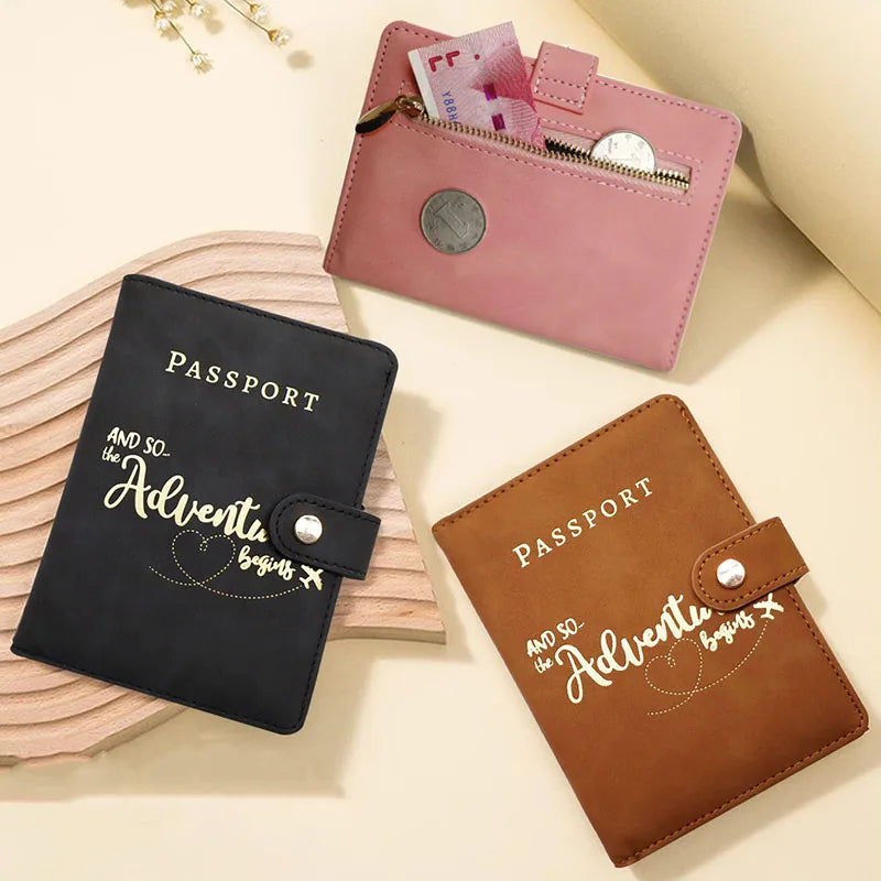 Personalized Passport Holder Wallet, Portable Travel Passport Cover Case, Men Women Travel Document Accessories