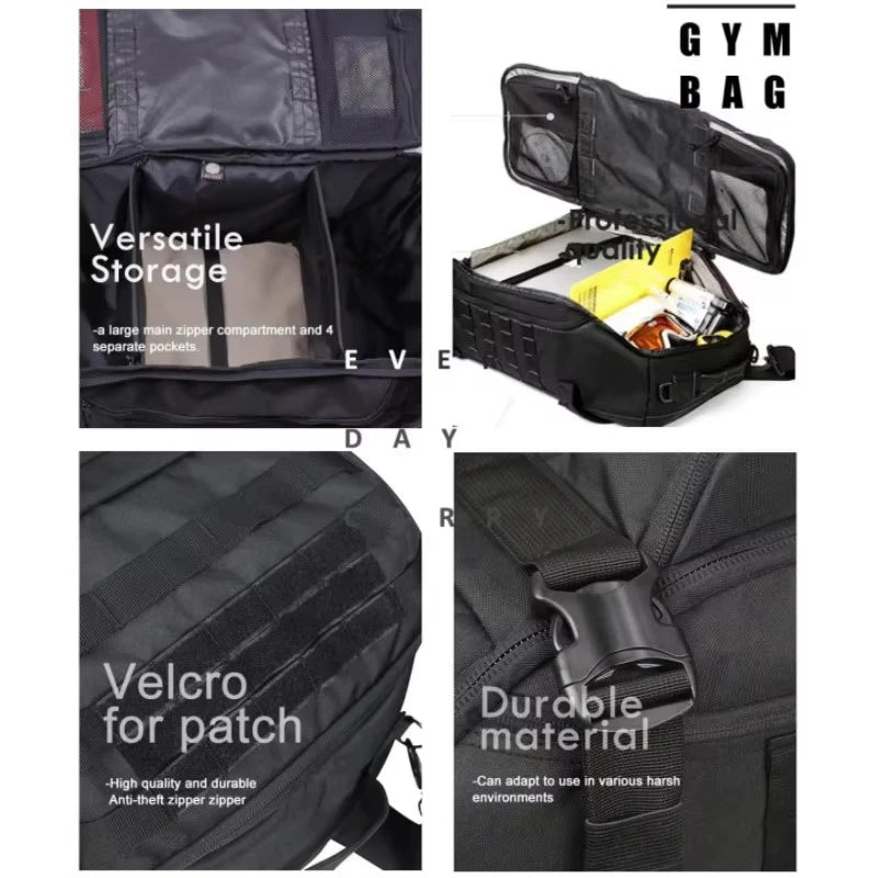 Car Travel Duffel Backpacks Tactical Backpack, Outdoor Bag, Waterproof Fitness High-Capacity Bag 45L  Strap Bag for Men Women