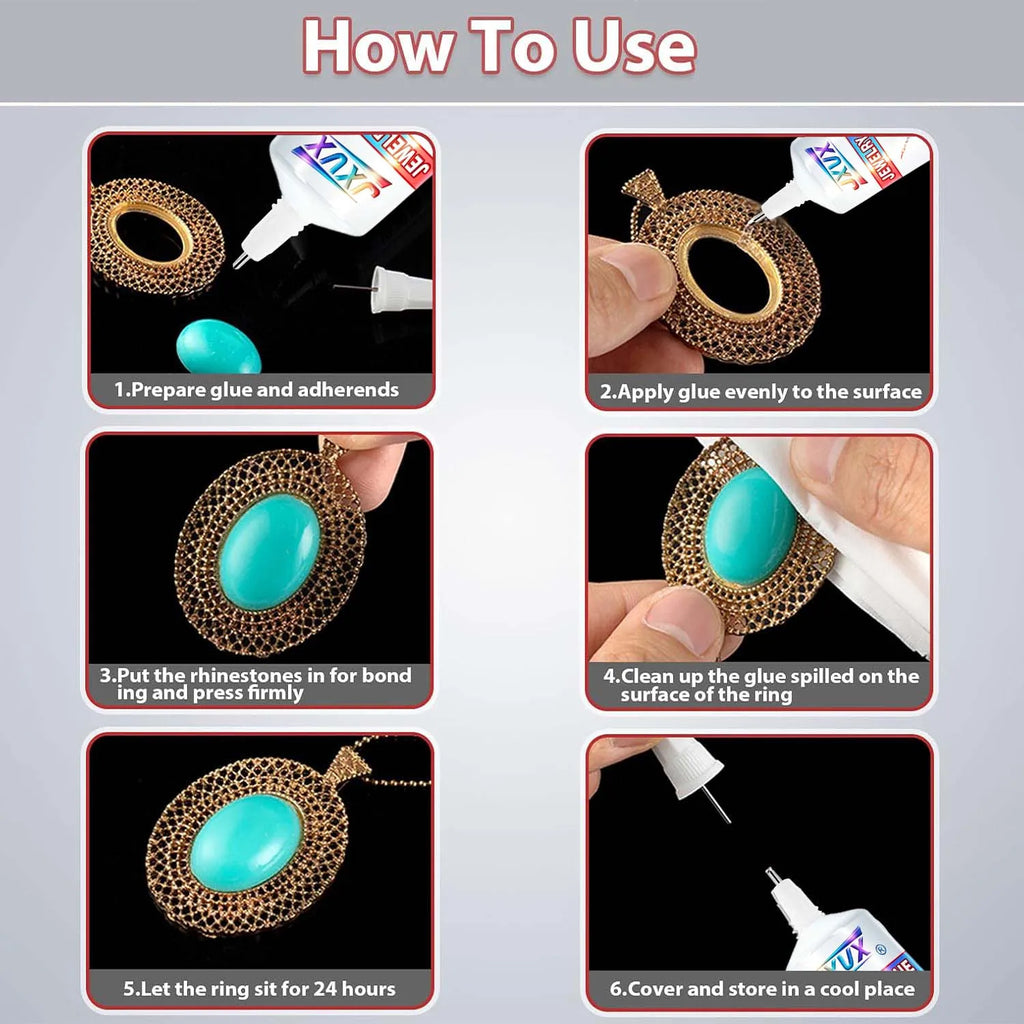 JXVX B7000 Glue for Rhinestones Crafts, 4PCS 50ML Clear B-7000 Super Jewelry Glue Transparent Industrial Adhesive for Fabric Jewelery Making Crystal Gem Tac Nail Art Glass.
