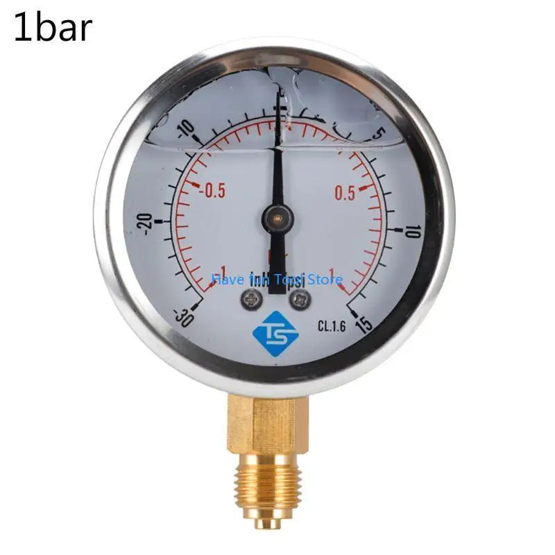 193B 1/4 BSP Bottom Mount Pressure Vacuum Gauge Glycerine Filled 68mm -1/+10 Bar