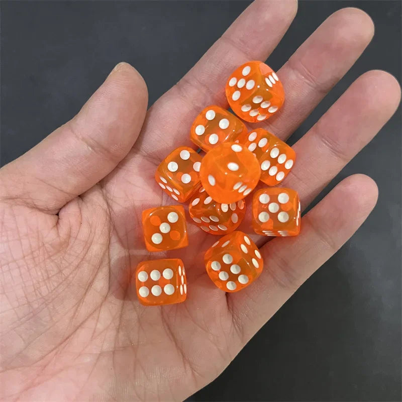 50pcs/Pack High Quality New 12mm Acrylic Transparent D6 Point Dice #12 Round Corner Boutique Dice
