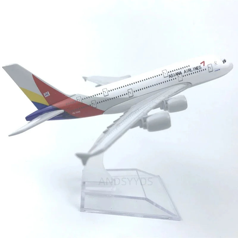 1/400 Scale Aircraft Model Korean Air b747 Diecast airplane Replica Alloy Material a380/a320 series Collectible Gift