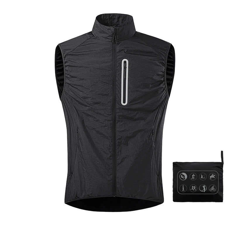 JNLN Summer Working Vest Men Women Waterproof Self-Storage Running Vests Unisex Mountaineering Camping Hiking Sleeveless Jacket