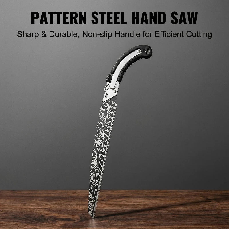 Damascus Patterned Waist Saw - Professional Pruning & Manual Logging Hand Saw for Garden Use, Ideal Outdoor Tool for Pruning