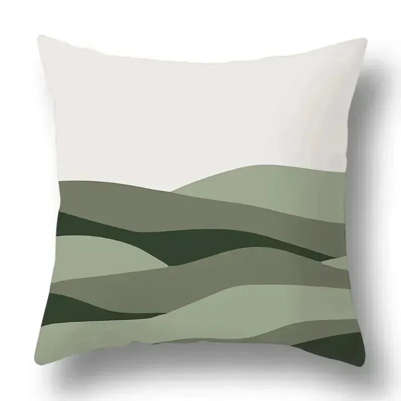Simple Green Car Ornaments Double-sided Printed pillow cover Short plush Suitable living rooms bedrooms sofa throw cushion cover