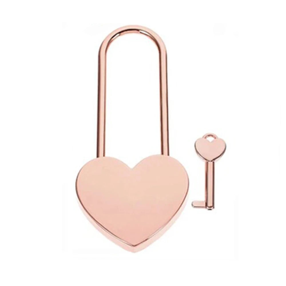 Custom Heart-Shaped Padlocks Personalized Lock With Key Love Souvenir Commemorative Gift Home Decoration Custom Name Text Lock