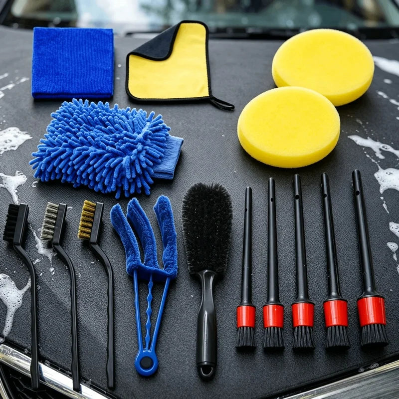 Car Detailing Brush Set, Multi-purpose Auto Cleaning Tool for Car Air Vents, Gaps and Interior Maintenance