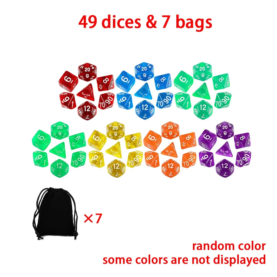 32/56pcs Baged Polyhedral Dice Set, Number Dice Kit for DND, Tabletop Role Playing Game, MTG, Board Game & Party Supplies XJM