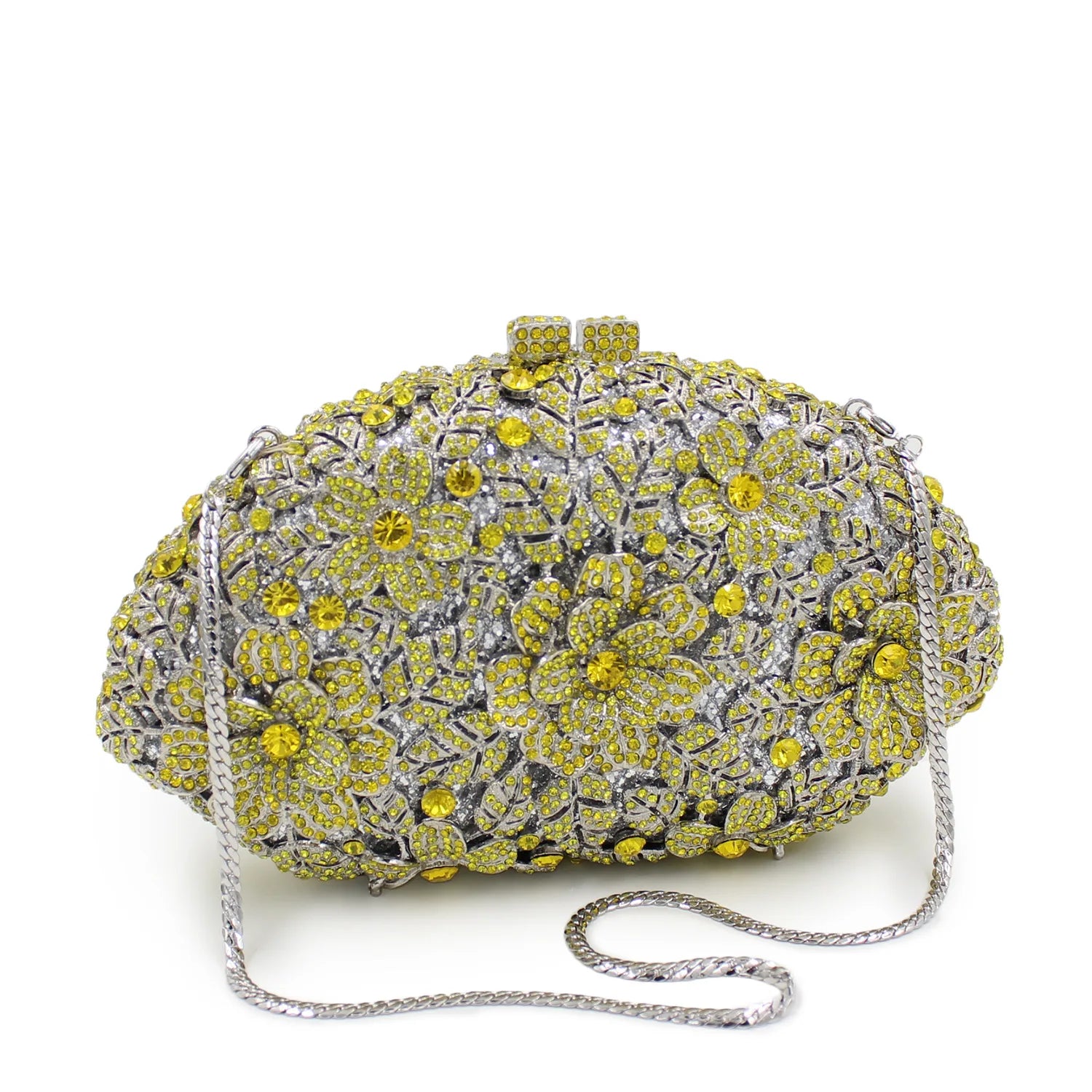 Hot Selling Wedding Handbag Hollow Out Crystal Flowers Bag Clutch Evening Purse Bag Luxury Pink Diamond Bag