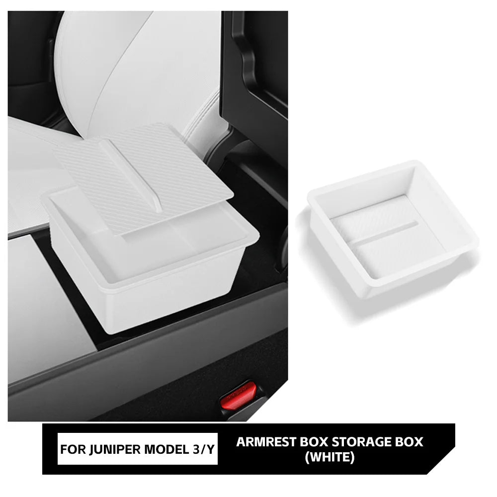 Center Console Storage Tray  For Tesla Model 3 Highland 2024 2025 Model Y Juniper 2025 2026  Armrest Storage Box Car Accessories