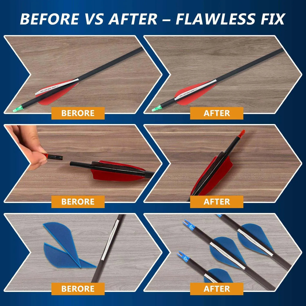 JXVX Fletching Glue 20g, Heavy Duty Arrow Glue Kit for Carbon, Aluminum, Wood Shafts, Instant & Clear Arrow Insert Adhesive Bonder for Fletching Vanes, Feathers and Inserts,1-10pcs.
