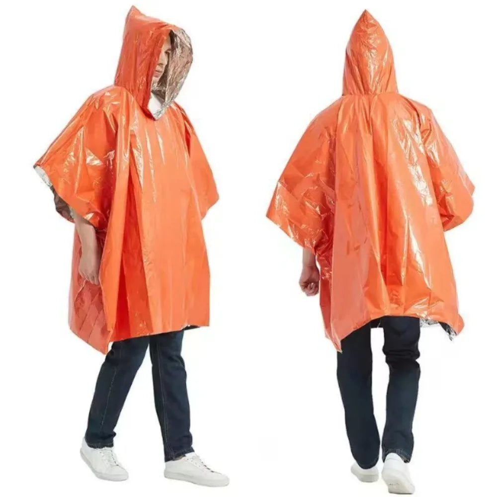 1pcs Outdoor First Aid Survival Raincoat Camping Wilderness Emergency Insulation Warm Gear Body Protection Survival Blanket