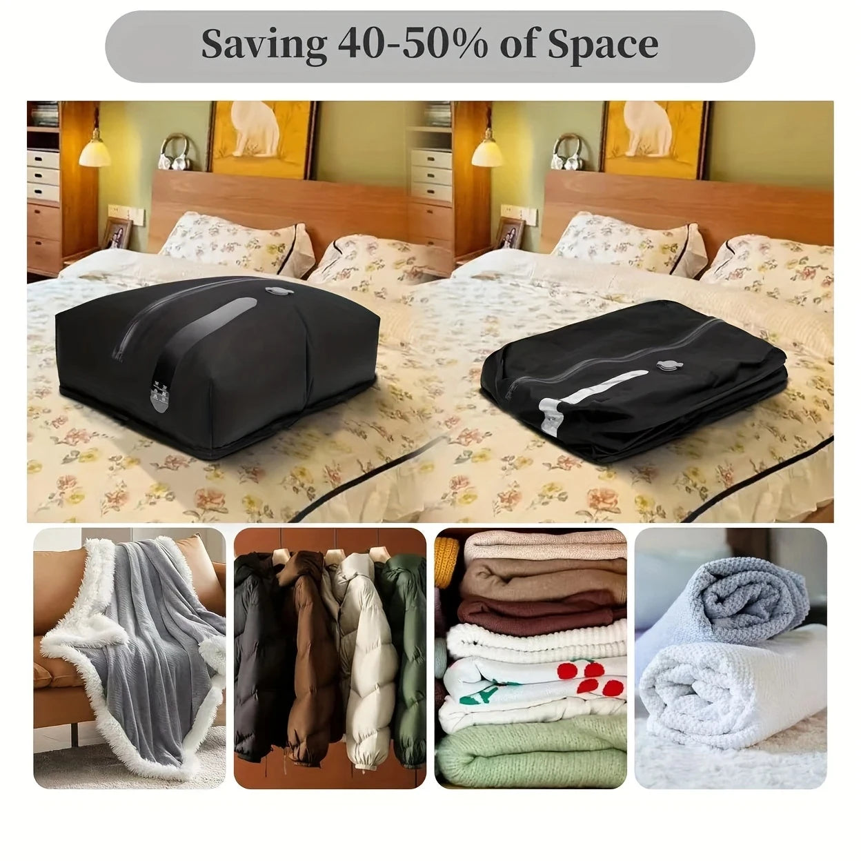 Travel Vacuum Sealed Bag Storage Bags 1pc Professional Luggage Vacuum Compression Bag Reusable Vacuum Bag Save 60% Space