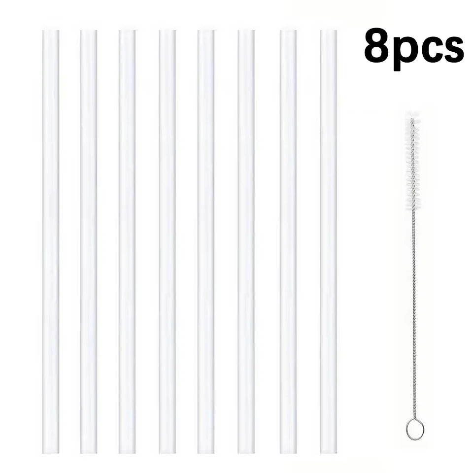 4/812pcs Replacement Straw Compatible for Stanley 20 oz 30 oz 40 oz Cup Tumbler, Clear Reusable Straws with Cleaning Brush