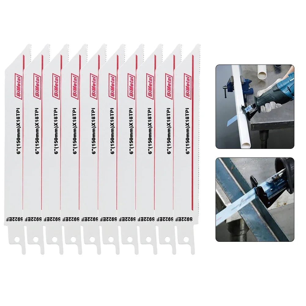 10pcs S922EF Reciprocating Saw Blades Bimetal Wood Pruning metal saber saw blade Cut sonar Cutting Tools For Plastic Pipe Metal