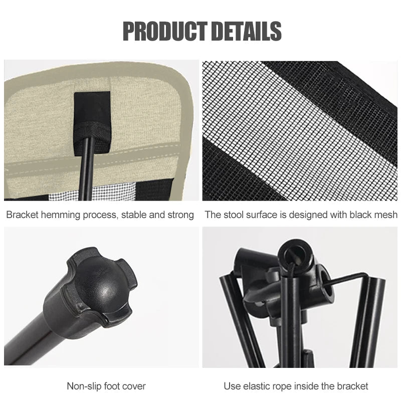 WESTTUNE Portable Camping Chair Foot Rest Stool Folding Attachable Leg Rest Recliner Lazy Retractable Accessories for Outdoor