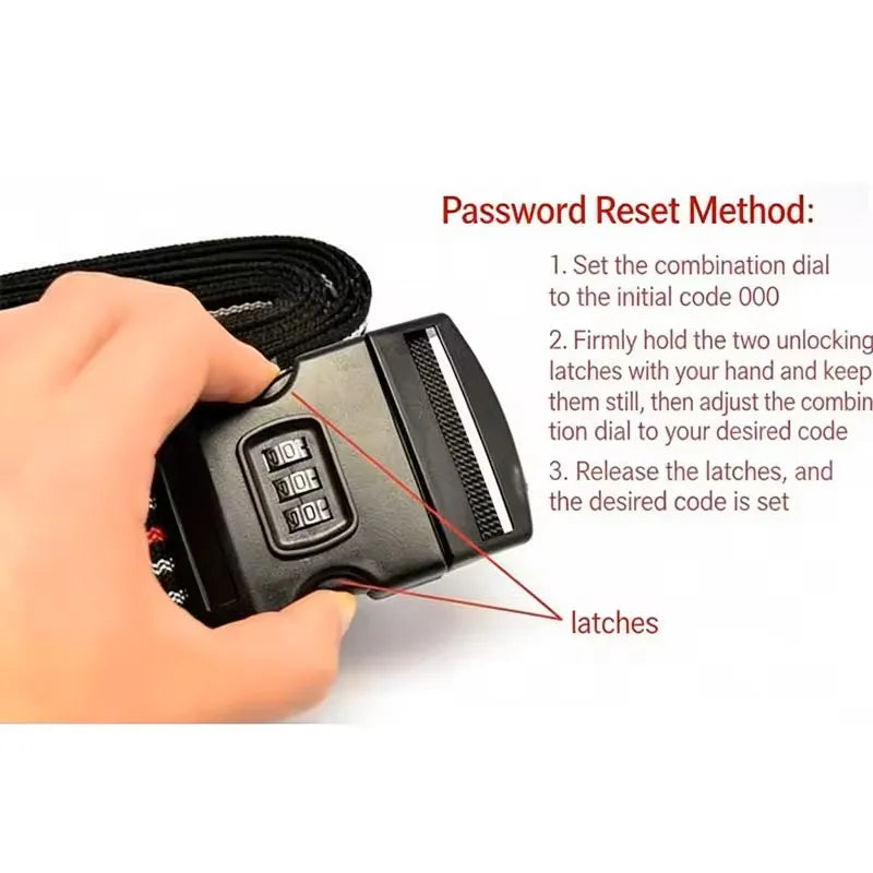 1PC Password Lock Travel Luggage Strap Adjustable Packing Strap Lightweight Luggage Safety Lock Snti-Theft Luggage Buckle Strap