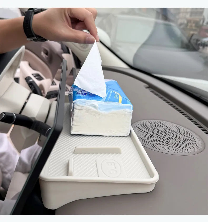 For ORA 5 2026 GWM Car Central Control Button Silicone Pad Armrest Box Cover Water Cup Slot Interior Accessories Set White Grey