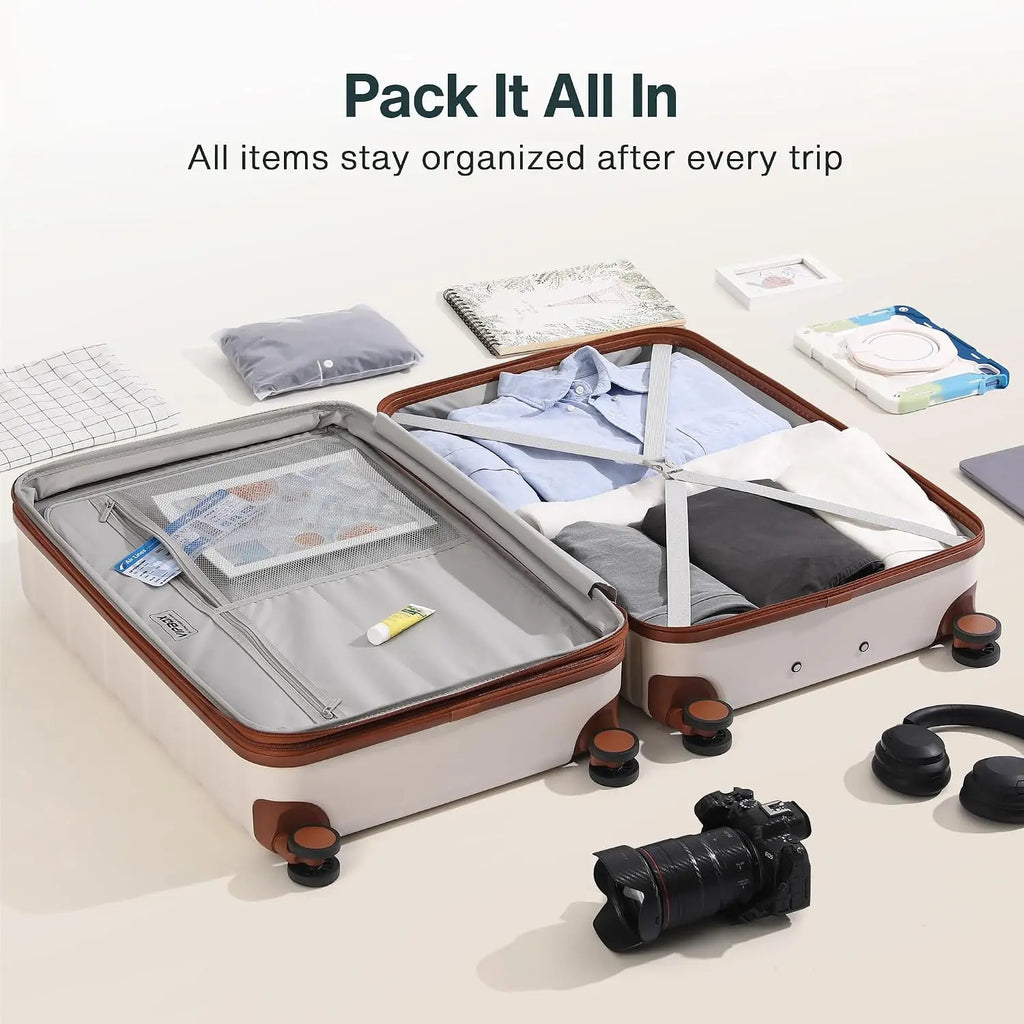 3 Piece 100% PC Expandable Hardside Carry On Luggage Set Ultra Durable Lightweight with 3-Years VIP Service, Customized