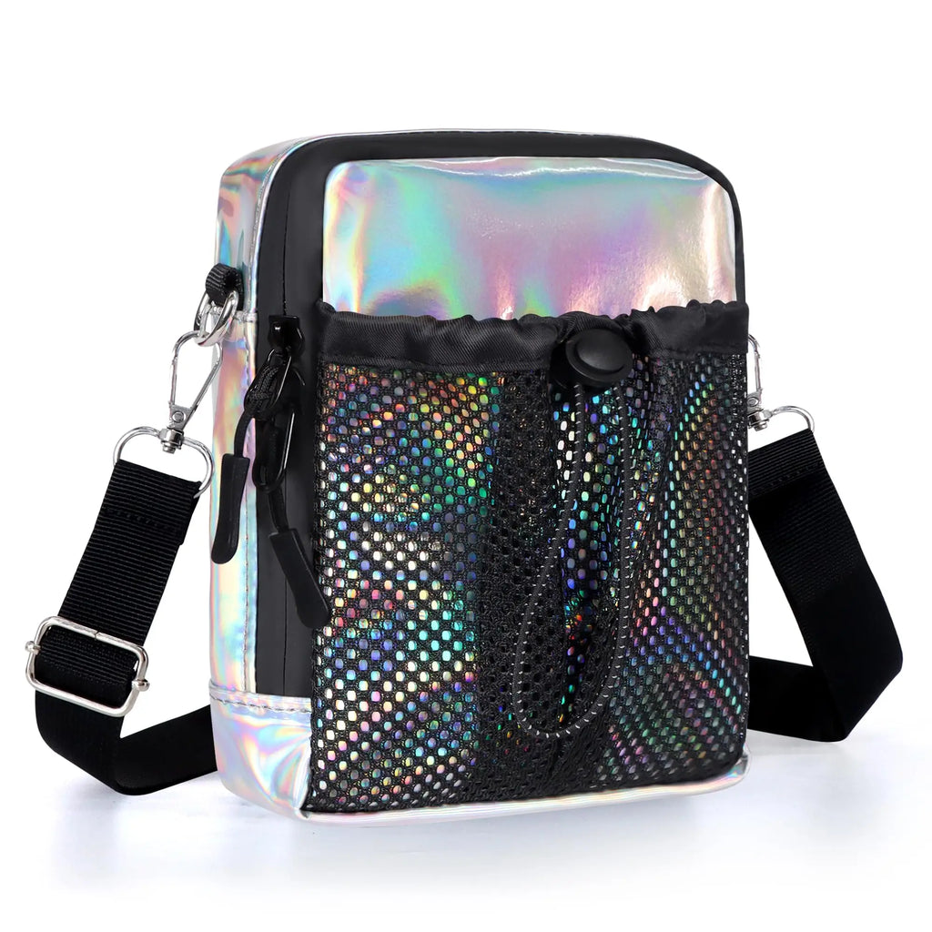 Waterproof Small Crossbody Bag Multi Pocket Shoulder Sling Bag Outdoor Travel Chest Bag with Mesh Pocket for Men Women