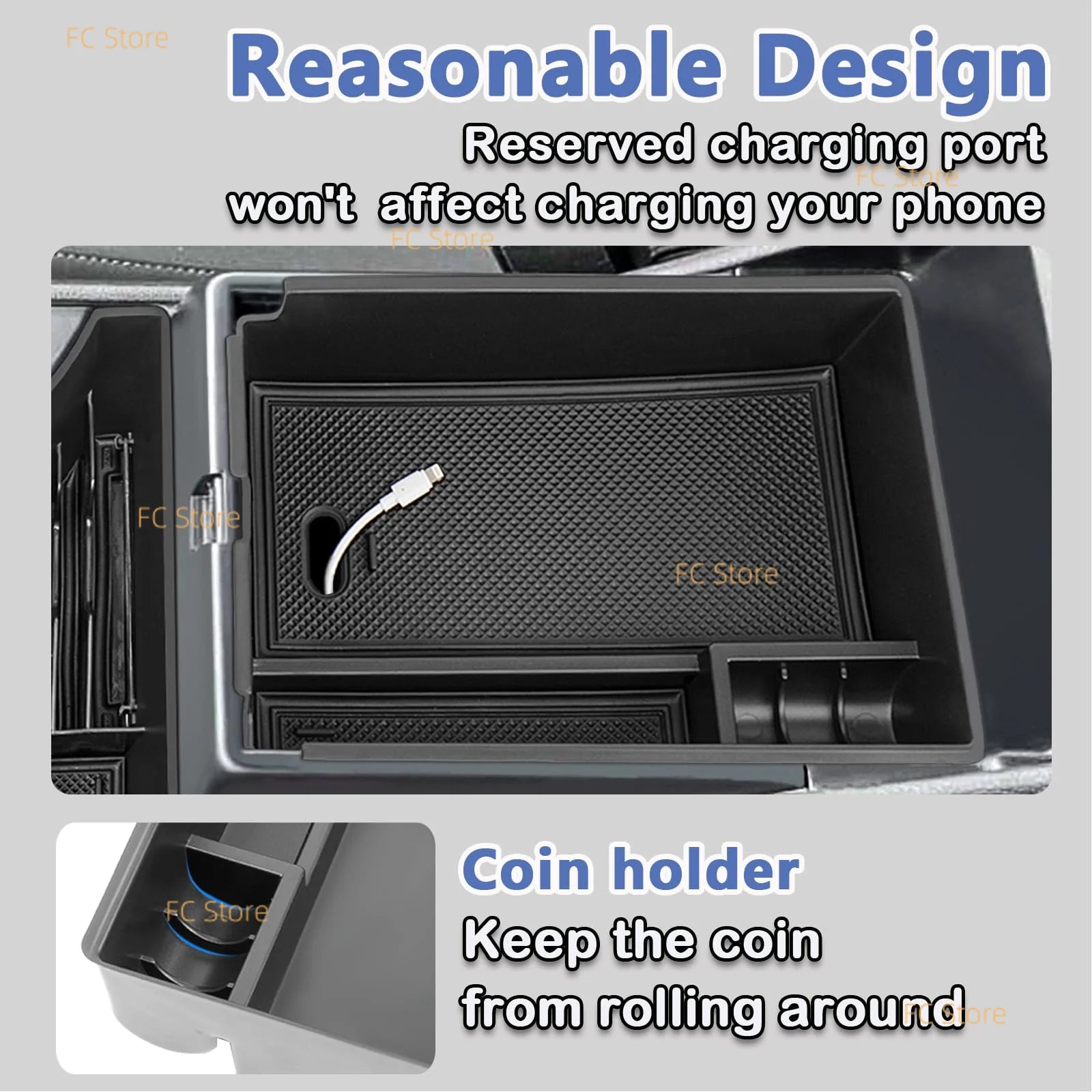 For Kia For Sportage NQ5 Hybrid 2023-2025 Center Console Organizer Armrest Storage Box Middle Insert Tray Interior Accessories