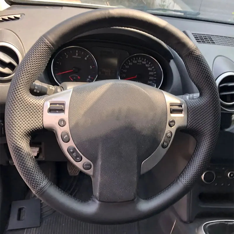 Customized Car Steering Wheel Cover For Nissan QASHQAI X-Trail Nissan NV200 Rogue Black Leather Braid For Steering Wheel