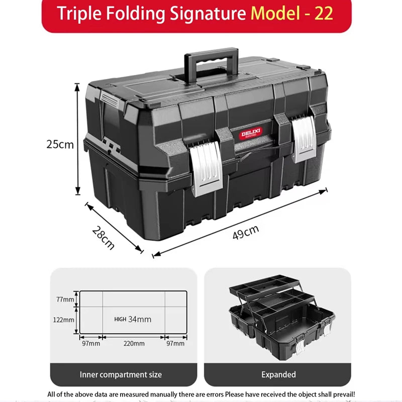 Industrial Grade Tool Box Multifunctional Hardware Art Box Electrician Multi-Layer Folding Organizer for Storage