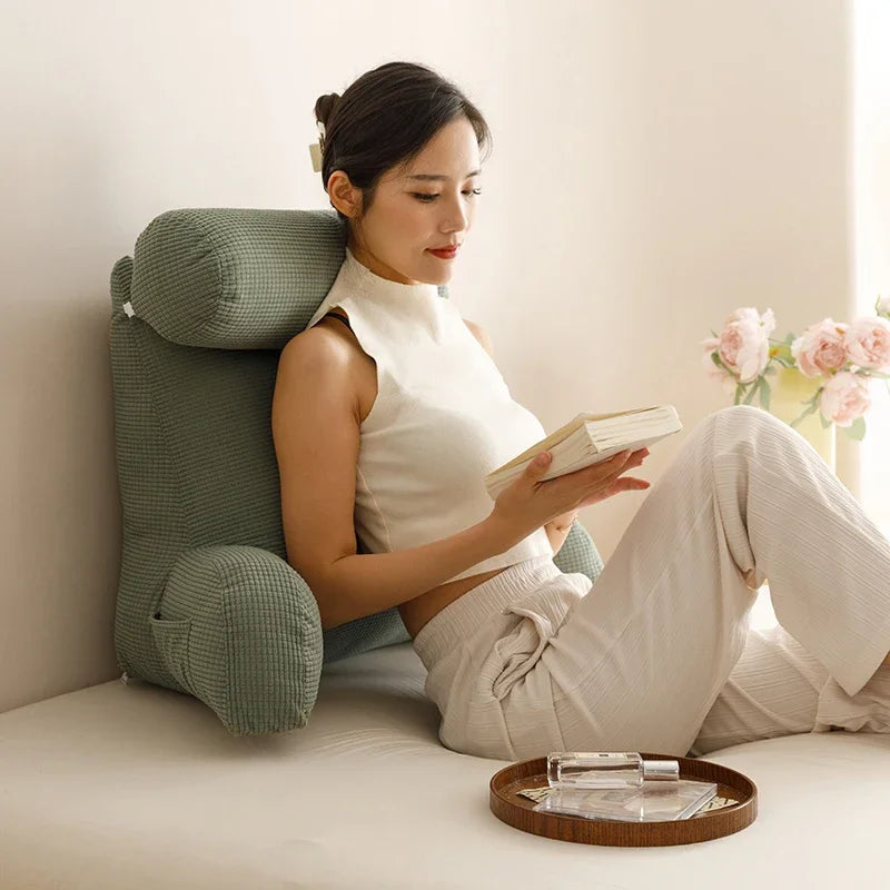 Corn velvet high-end pillow bedside backrest cushion detachable sofa waist cushion soft bag floating window bed backrest pillow