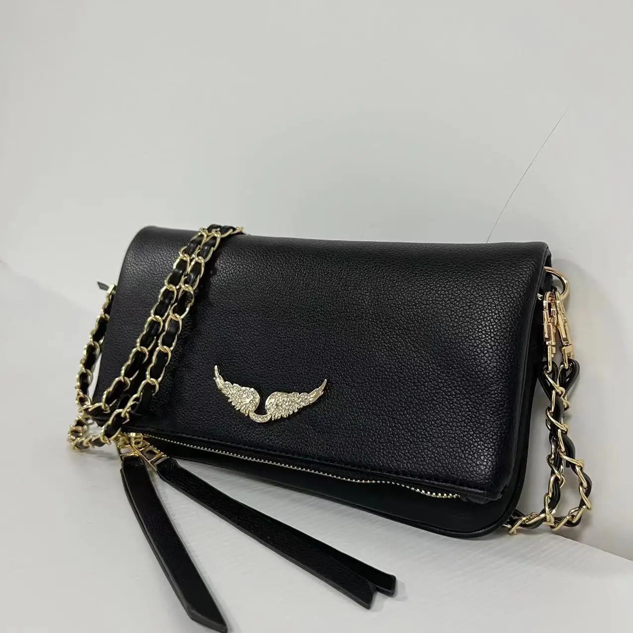 Sac à bandoulière exquis de style français pour femme, sac messager tendance avec chaîne en diamant espagnol