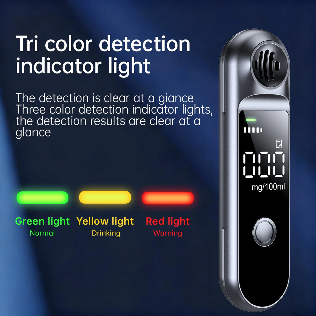Breathalyzer Portable, Digital Rechargeable Alcohol Detection Testing Tool,Personal Alcohol Tester,,Compact and Exquisite