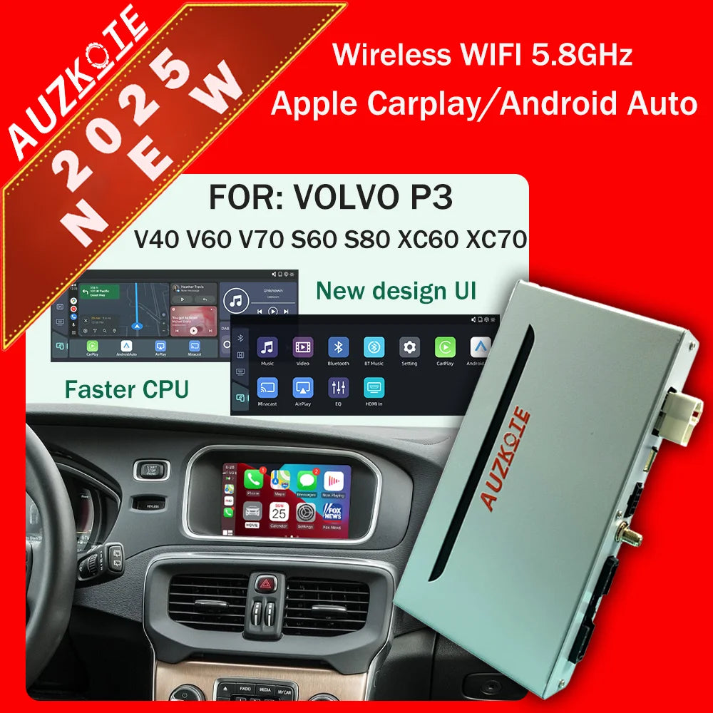 Wireless Apple Carplay Car AI Box Android Auto Module For Volvo XC60 XC70 XC90 S60 S80 S90 V60 V70 V40 Mirror Link Decoder
