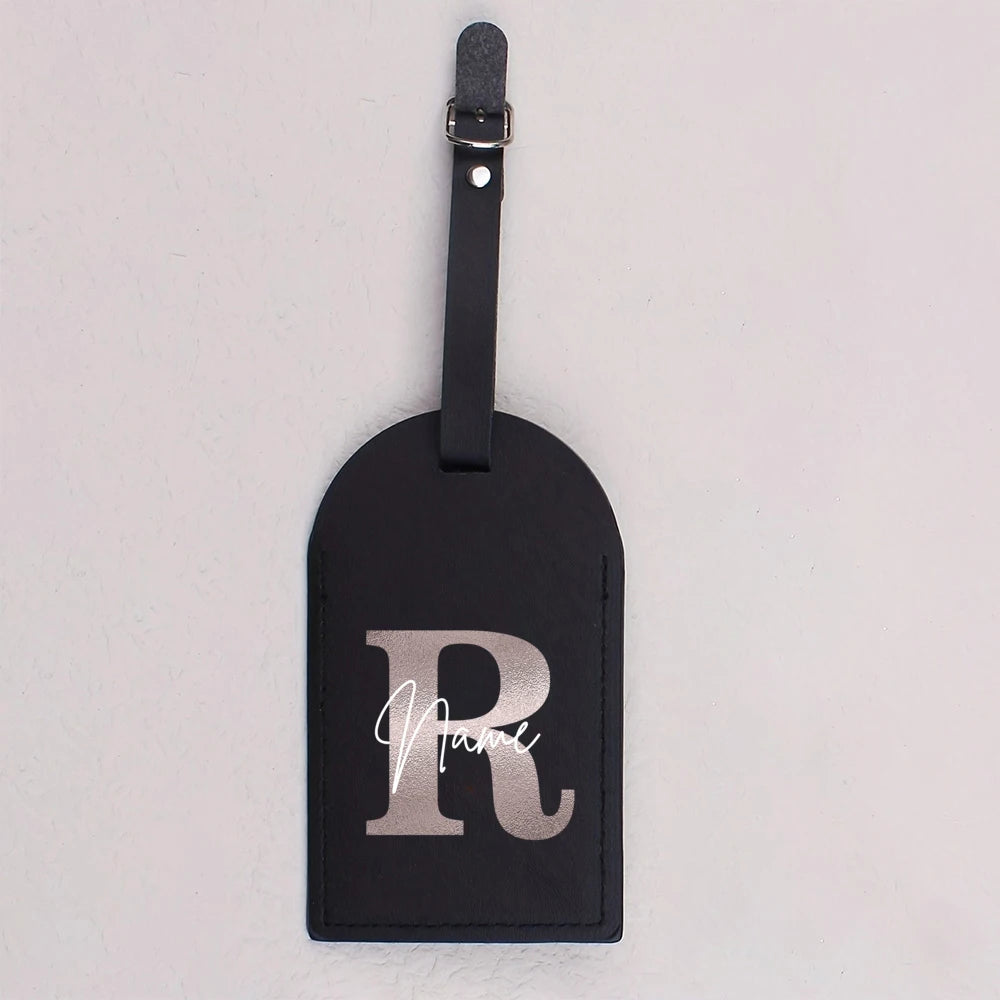 Personalised Monogram Luggage Tag PU Leather for Suitcase Baggage Handbag Tags Travel Bag Suitcase Label Tag Best Gift
