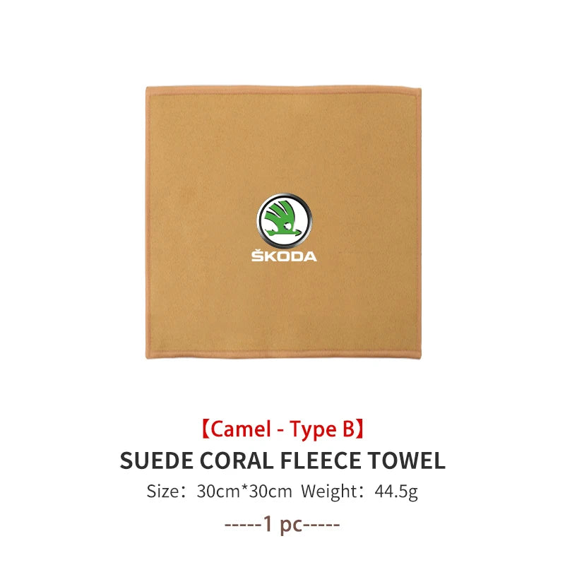 Auto Wash Towel Car Cleaning Drying Care Cloth Car Wash Towel For Skoda Kamiq MK3 Roomster Rapid Kodiaq Karoq Fabia Enyaq