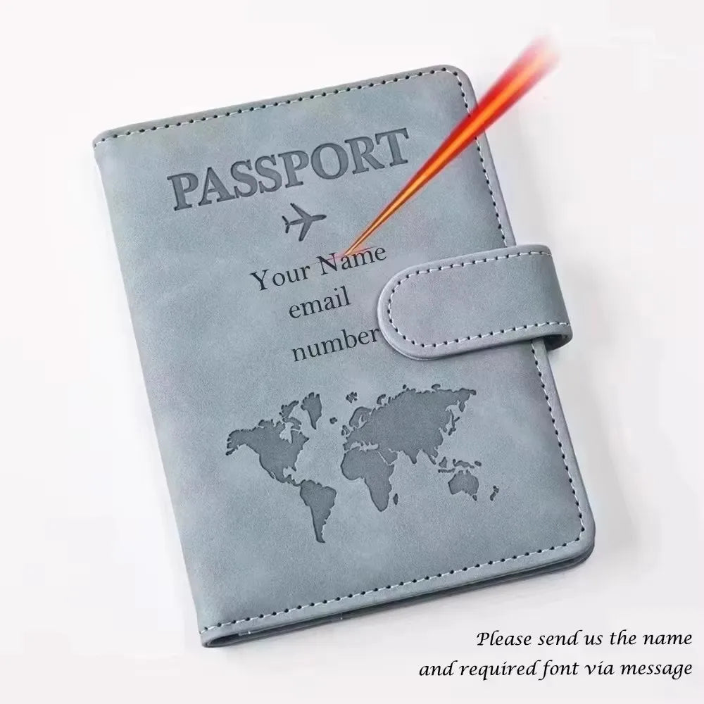 Custom Customized Passport Cover with Name  for Couple ID Bank Card PU Leather Passport Case Travel Accessories