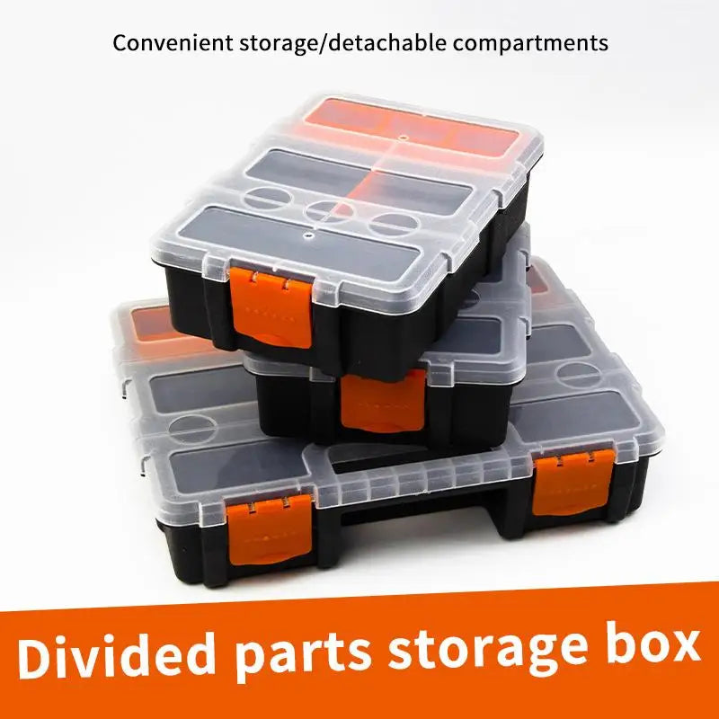 Multi Compartment Plastic Toolbox with 20 Grids Portable Storage Organizer for Tools Garage Repairs Home