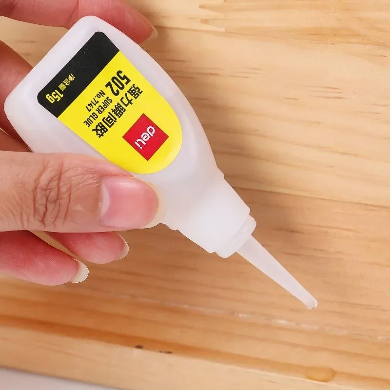 1-10Pcs Deli 502 Super Glue Instant Quick-drying Cyanoacrylate Adhesive Leather Rubber Wood Metal Strong Bond Liquid Glue Tool