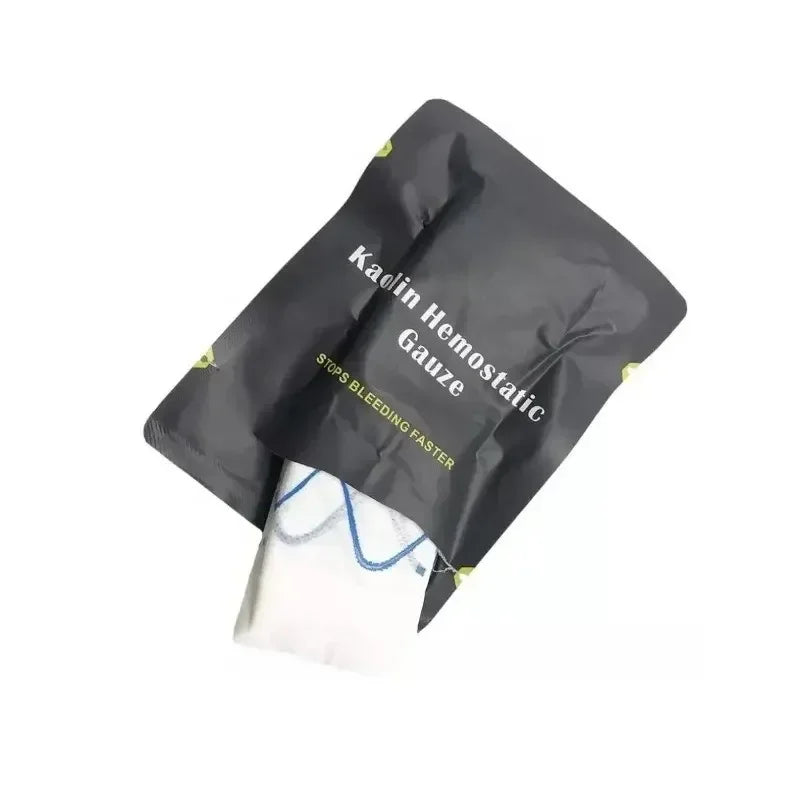 TCCC Kaolin Hemostatic Gauze Outdoor Emergency Mountaineering Sterile Compression Multifunctional Bandage for First Aid