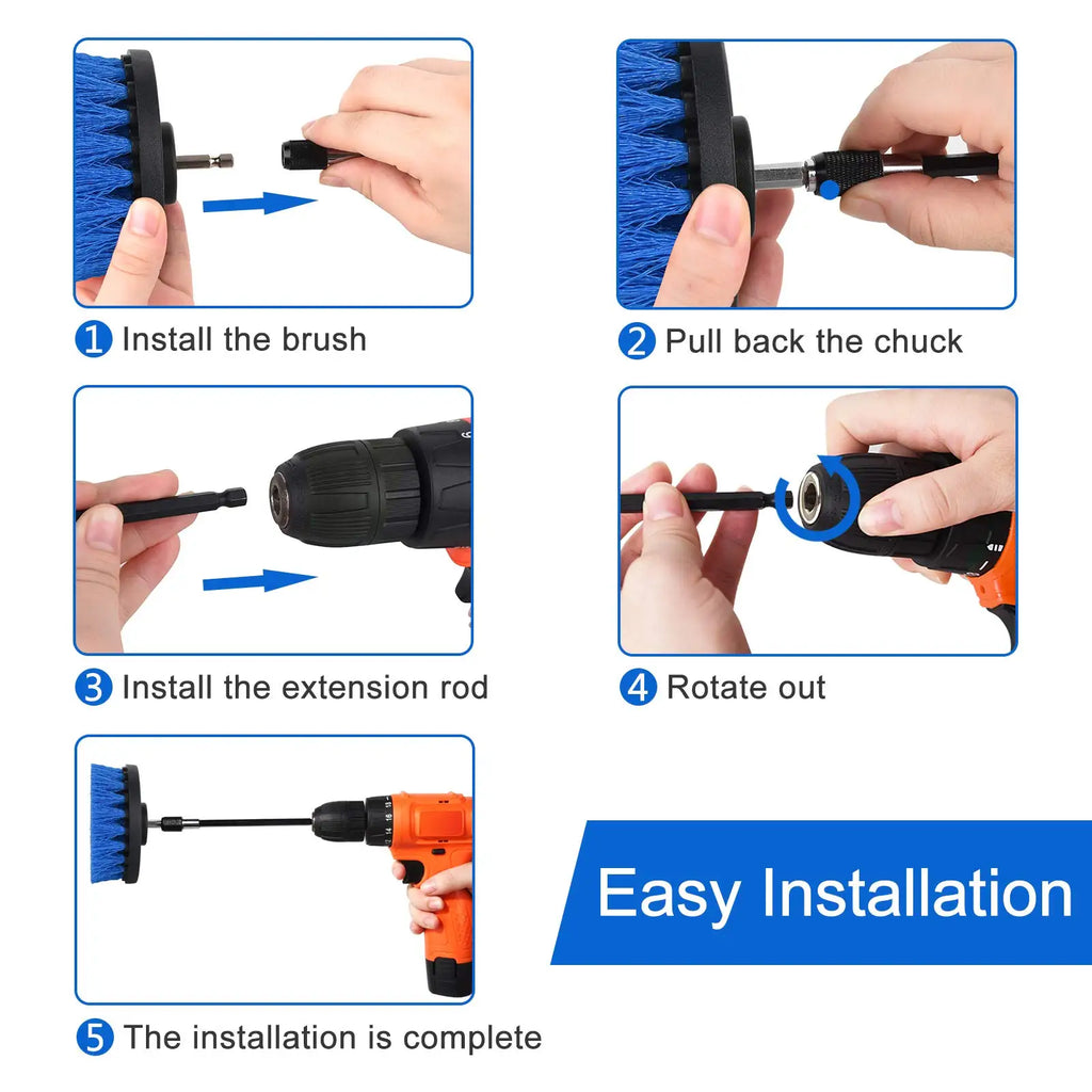 Drill Brush Attachments Set Polish Sponge Power Scrubber Brush All Purpose Clean For Grout Tiles Sinks Bathtub Bathroom Kitchen