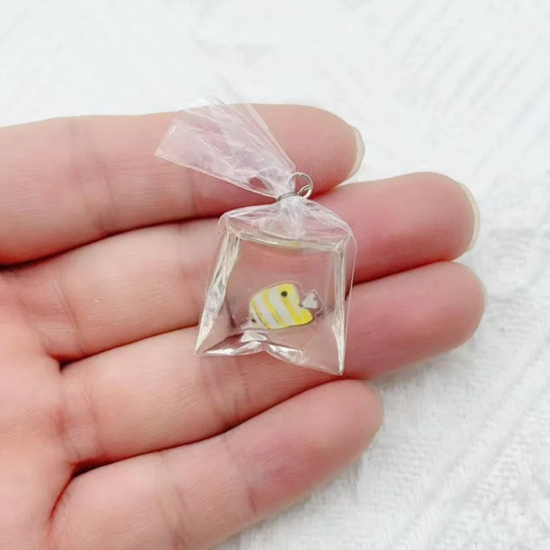10pcs simulation transparent water bag small fish goldfish carp DIY jewelry accessories keychain pendant earrings accessories
