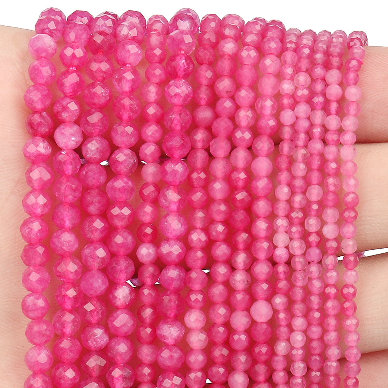 Natural Red Jasper 2mm 3mm 4mm Faceted Round Loose Spacer Beads Diy Bracelet Necklace Jewelry Making Handmade Crafts Accessories