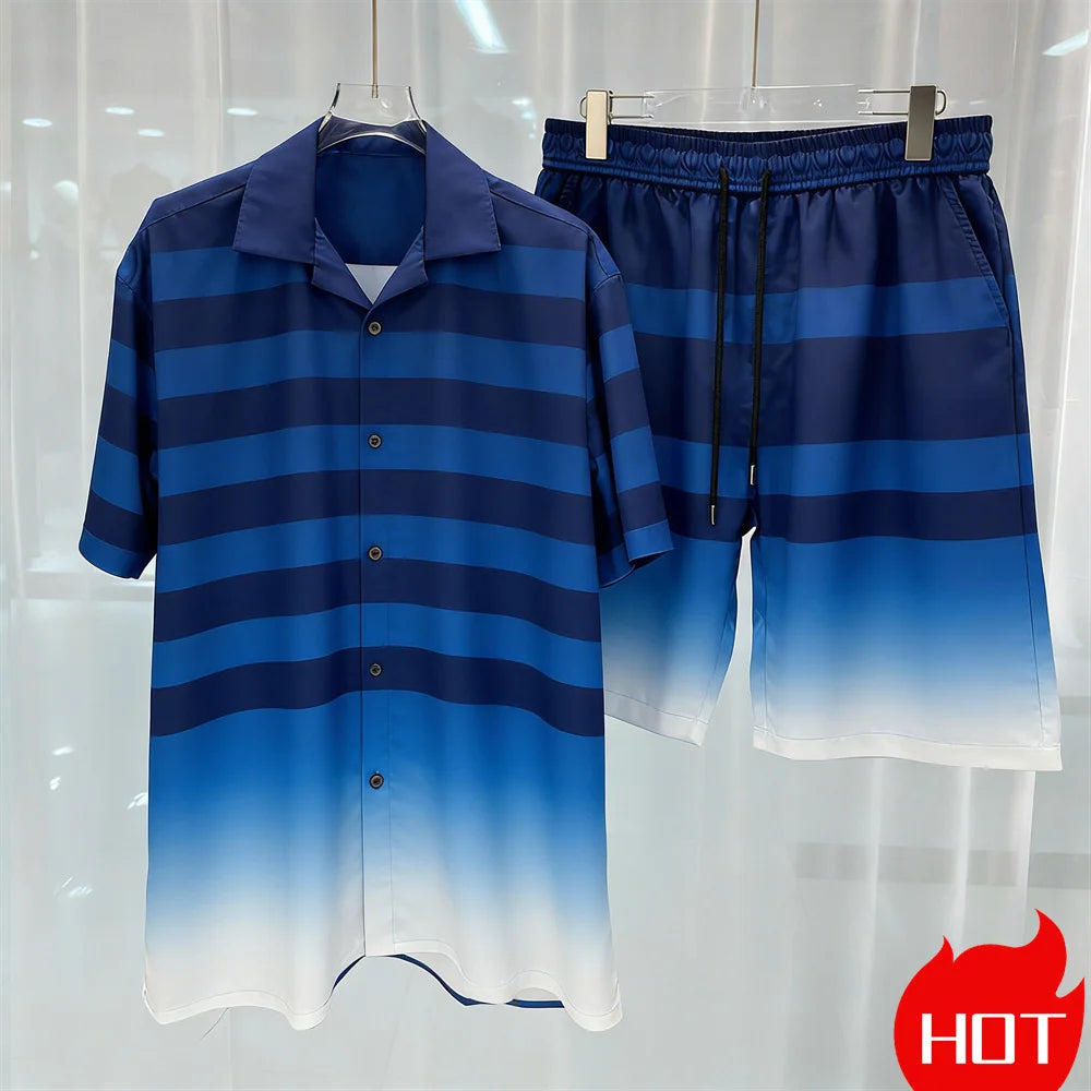 3D Graphics Printed men's Set Fashion two-piece Shorts Set high-quality Summer Short Sleeved Shirt Unisex Shirt Set Home Pajamas