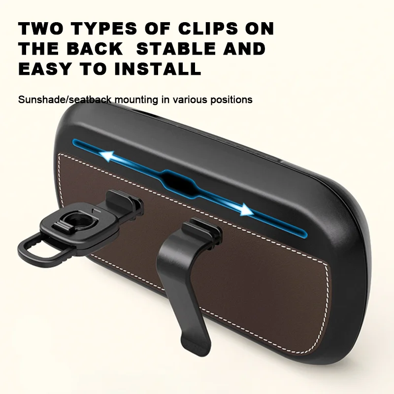 SEAMETAL Leather Car Tissue Box Phone Number Label Car Sun Visor Hanging Container Paper Towel Holder Paper Rack Storage Bag