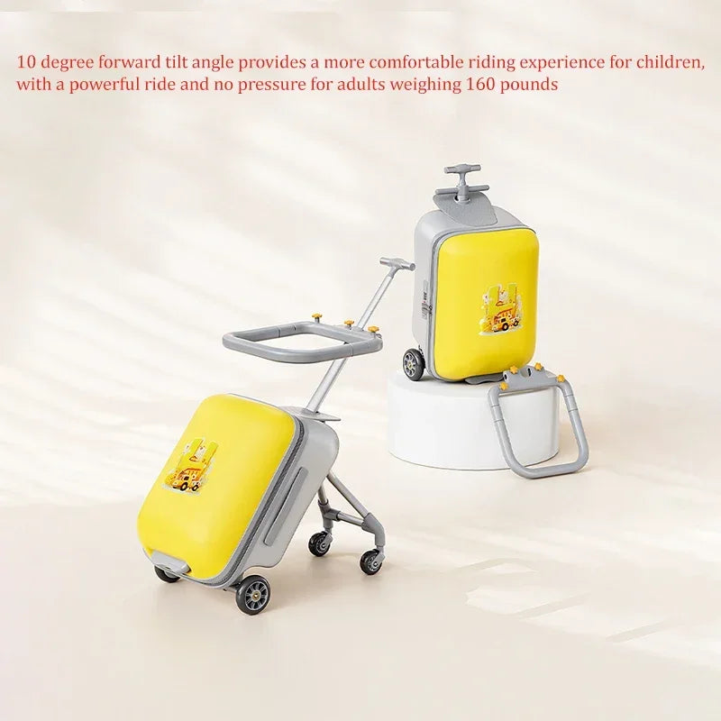 Kids Travel Trolley Suitcase Children Luggage Pulling Cart Travel Seat Carrier Bag Riding Suitcase for Baby Carry-On Luggage