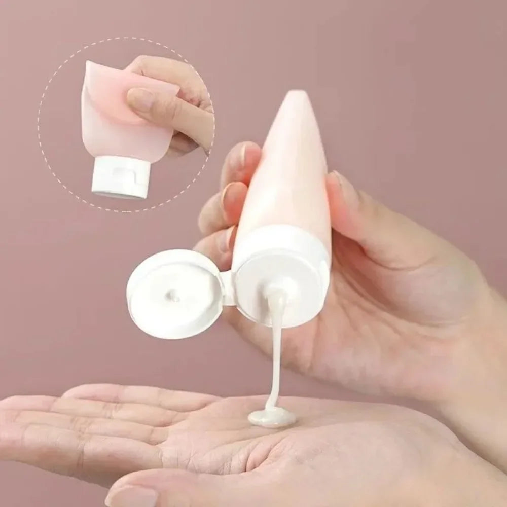 4Pcs/Set 60ml Refillable SqueezeBottles Empty Leakproof Portable Travel Containers For Shampoo Lotion Skincare Travel Essentials