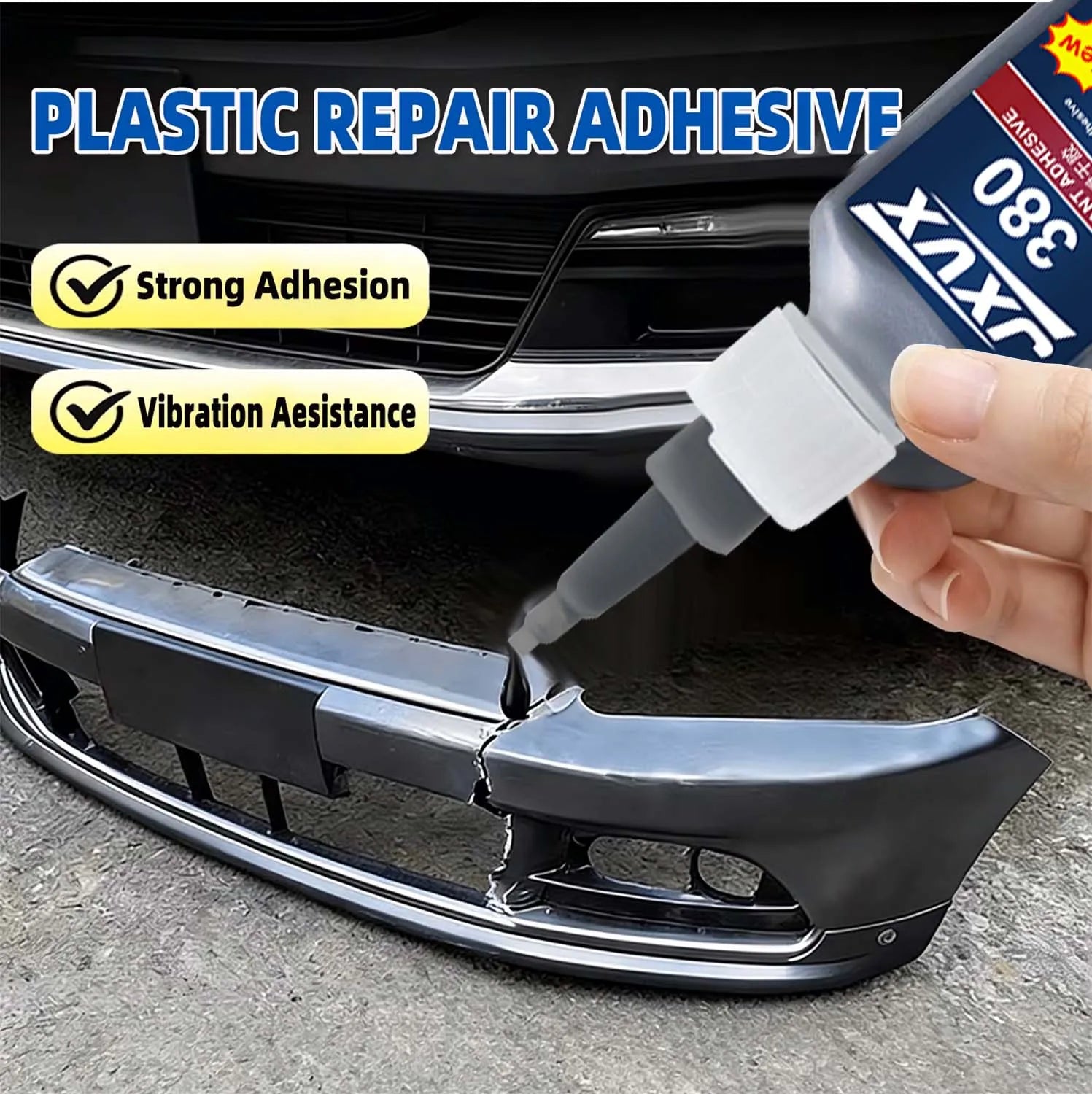 JXVX 380 20 g Cyanoacrylate Adhesive High Temp Resistant Impact Resistant Bond Plastic Metal Rubber For Auto Body Bumper Repair.