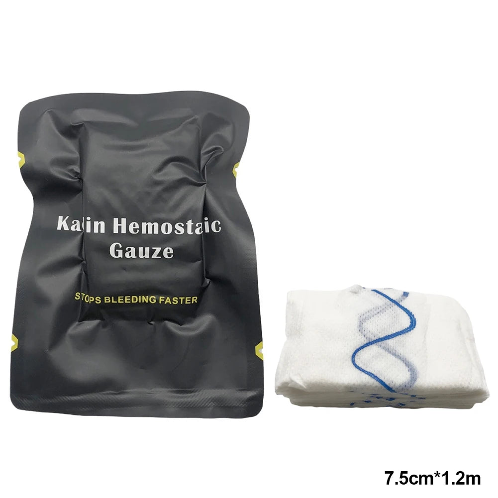 Kaolin Hemostatic Z-Fold Gauze Soluble Trauma Dressing Tactical IFAK Emergency First Aid Wound Care Supplies multiple sizes