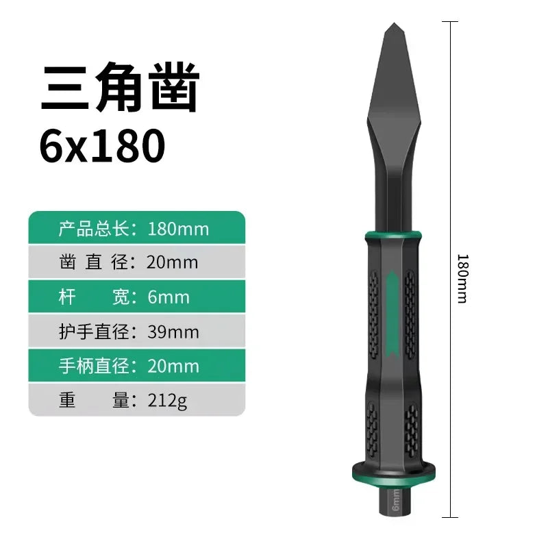 Chrome Vanadium Steel Carving Chisel Stone Flat Chisel With Hand Guard Construction Cement Masonry Concrete Engraving Cut Tool